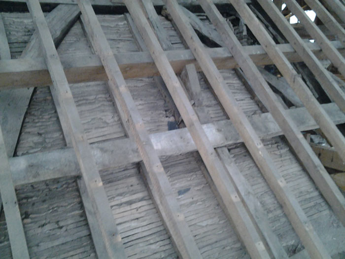 Old lathe & plaster ceiling