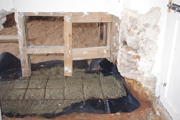 Footings being constructed