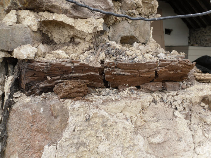 Wood decay causing settlement